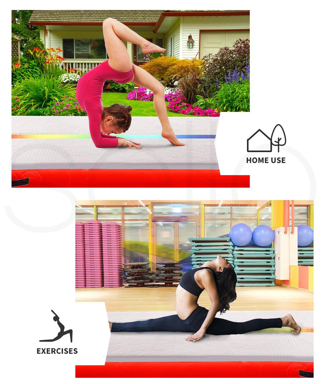 4x1M Inflatable Air Track Mat Tumbling Pump Floor Home Gymnastics Gym in Red Deals499