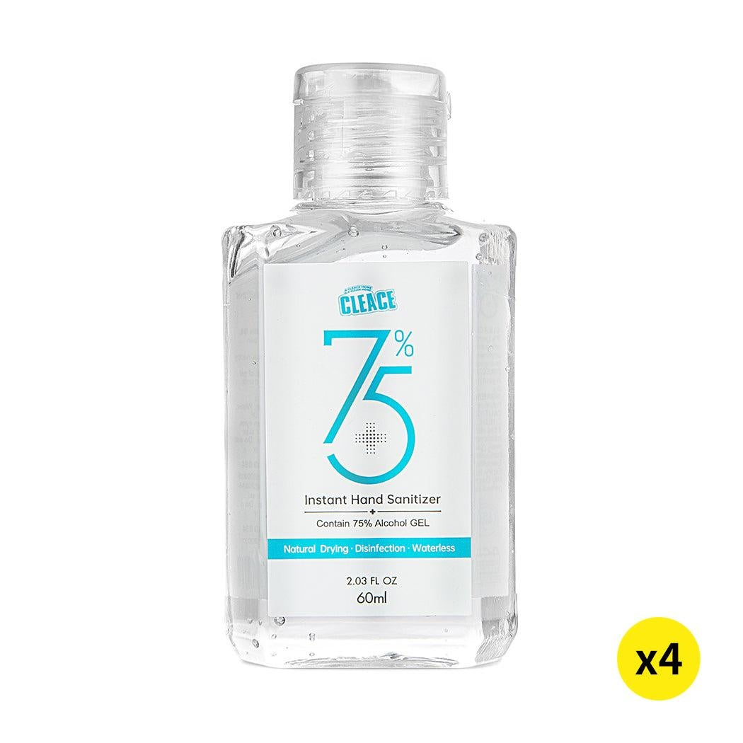 Cleace 4x Hand Sanitiser Sanitizer Instant Gel Wash 75% Alcohol 60ML Deals499