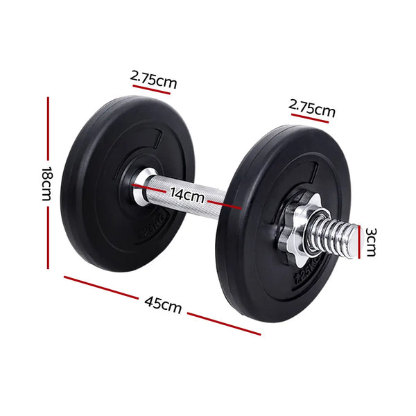 10KG Dumbbells Dumbbell Set Weight Training Plates Home Gym Fitness Exercise Deals499