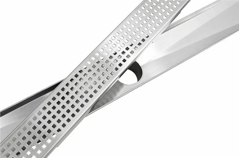 1200mm Bathroom Shower Stainless Steel Grate Drain w/Centre outlet Floor Waste Square Pattern Deals499