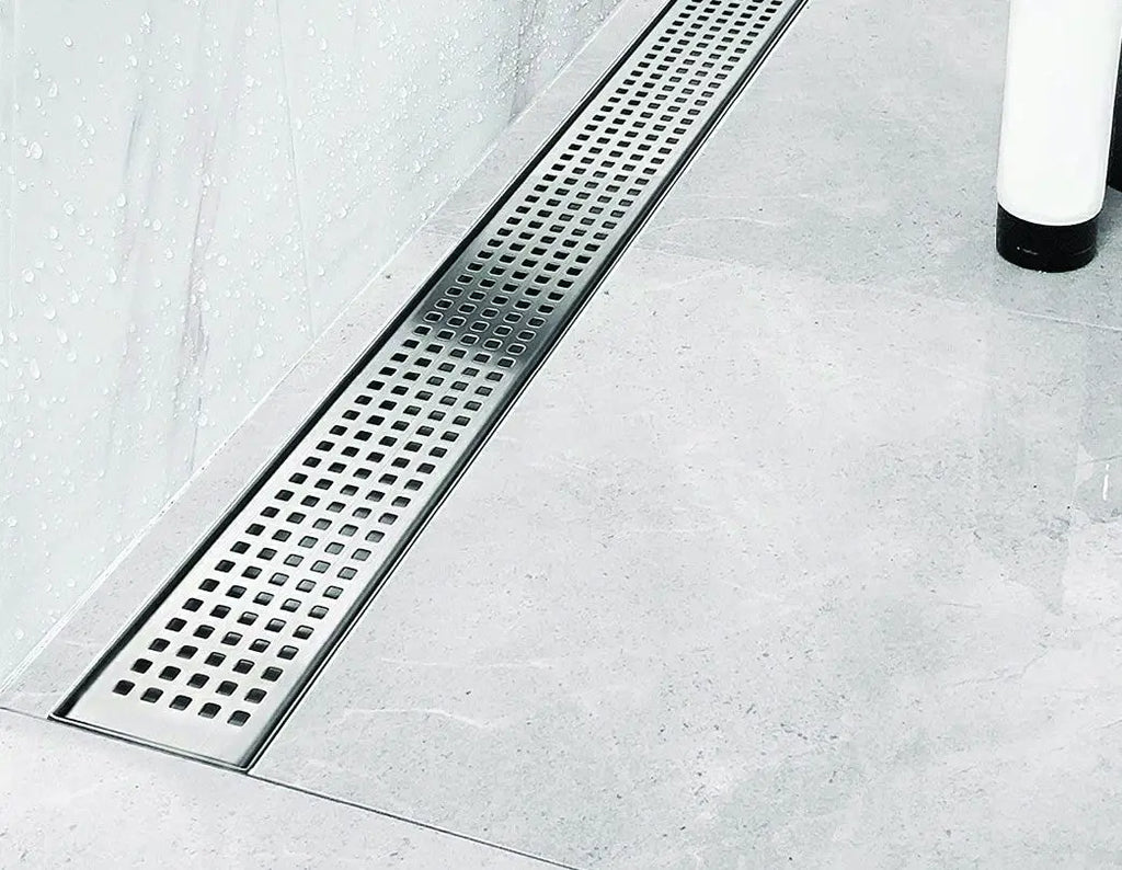 1200mm Bathroom Shower Stainless Steel Grate Drain w/Centre outlet Floor Waste Square Pattern Deals499