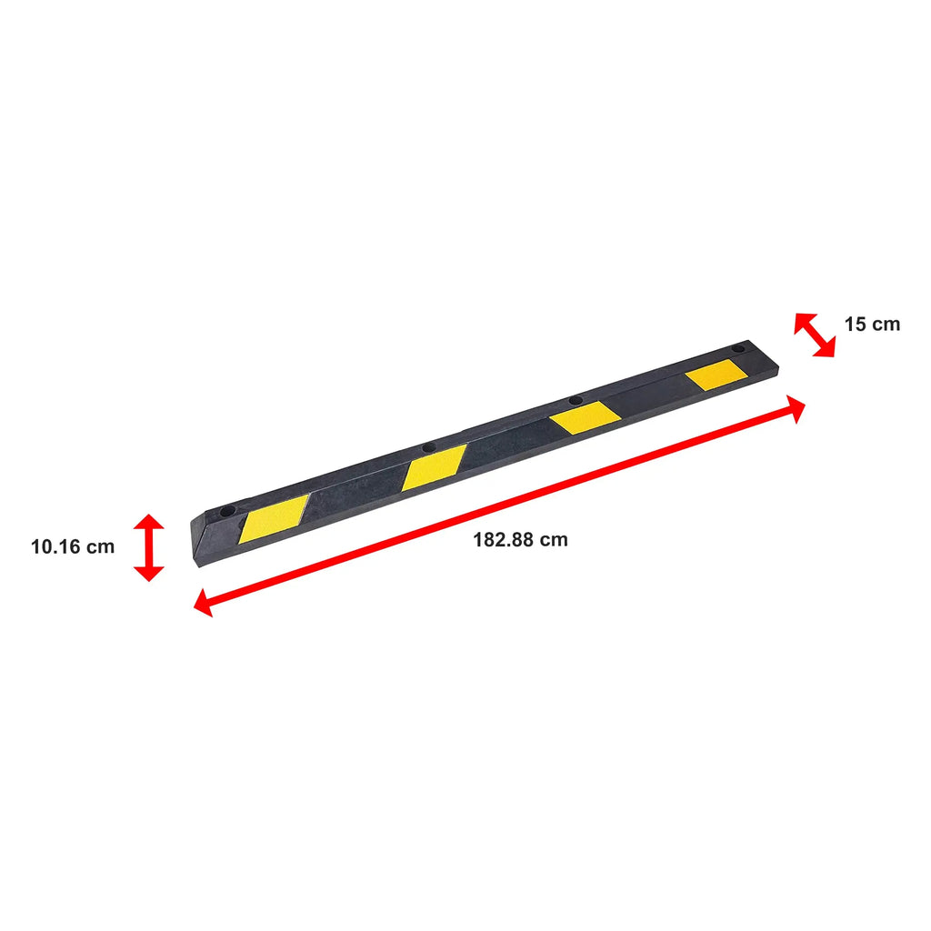 180cm Heavy Duty Rubber Curb Parking Guide Wheel Driveway Stopper Reflective Yellow Deals499