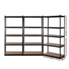 3x1.8M 5-Shelves Steel Warehouse Shelving Racking Garage Storage Rack Black Deals499