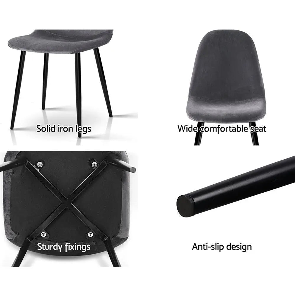 4 X Artiss Dining Chairs Dark Grey Deals499