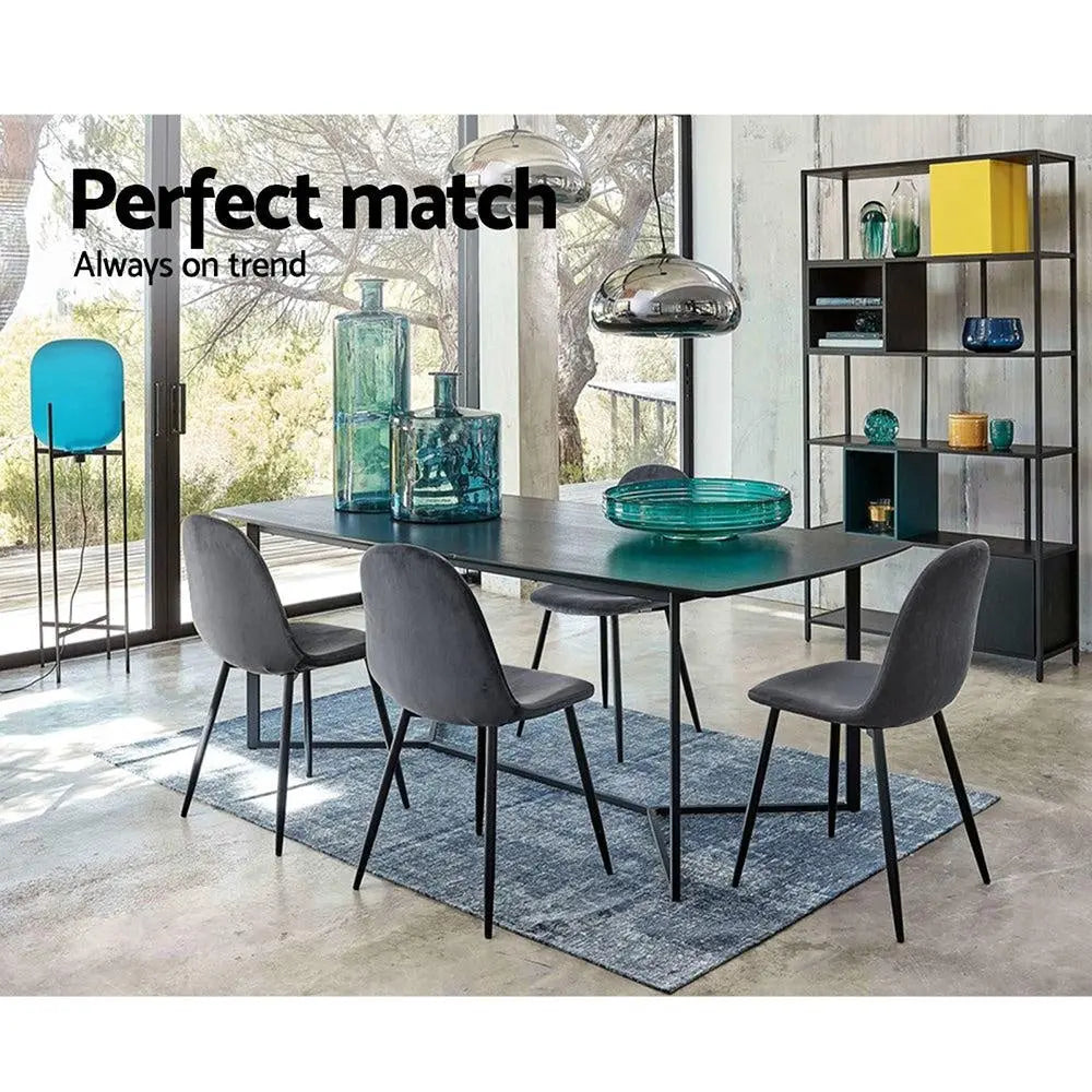 4 X Artiss Dining Chairs Dark Grey Deals499