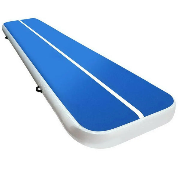 4m x 1m Inflatable Air Track Mat 20cm Thick Gymnastic Tumbling Blue And White Deals499