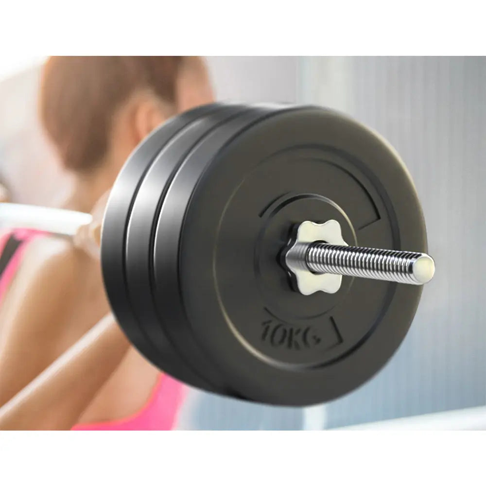 68KG Barbell Weight Set Plates Bar Bench Press Fitness Exercise Home Gym 168cm Deals499