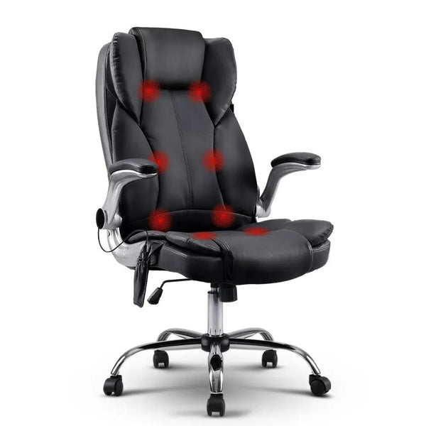 8 Point PU Leather Massage Chair - Black Deals499