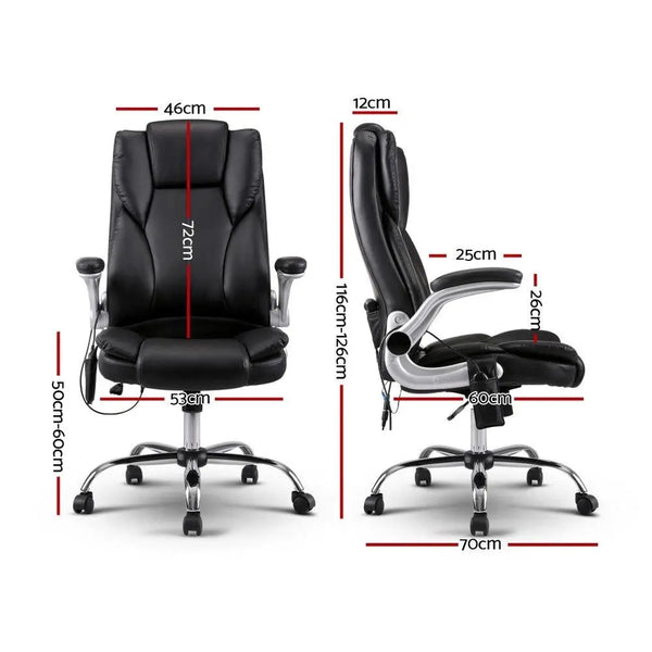 8 Point PU Leather Massage Chair - Black Deals499