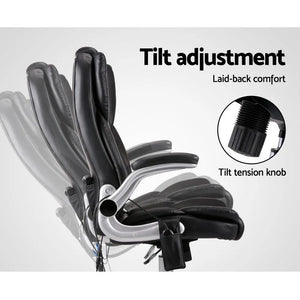 8 Point PU Leather Massage Chair - Black Deals499