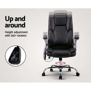 8 Point PU Leather Massage Chair - Black Deals499