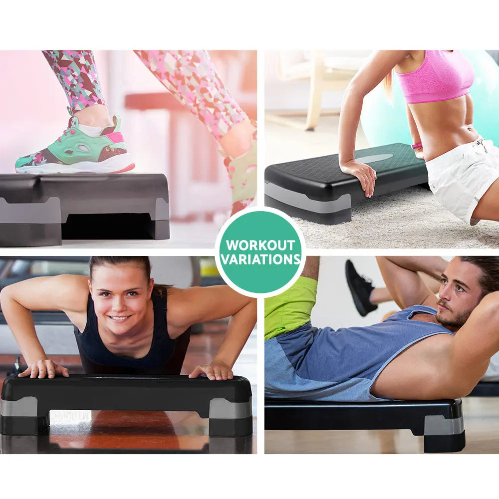 Aerobic Step Exercise Stepper Steps Fitness Block Bench Riser Home Gym Deals499