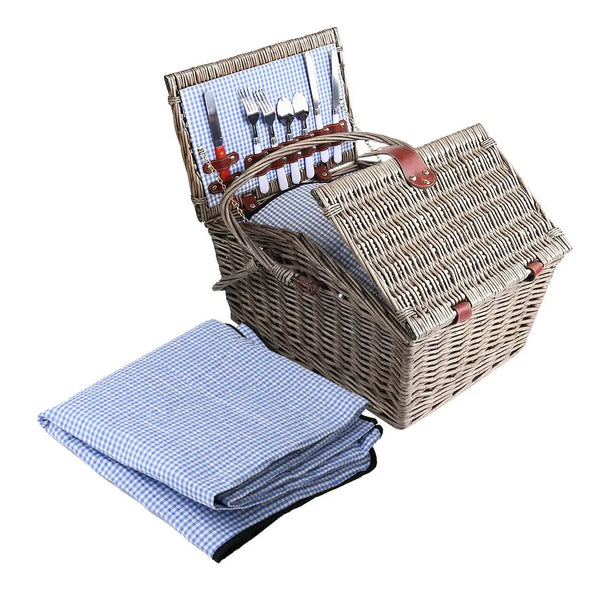 Alfresco 4 Person Picnic Basket Deluxe Baskets Outdoor Insulated Blanket Deals499