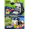 Alfresco Picnic Basket Backpack Set Cooler Bag 4 Person Outdoor Liquor Blue Deals499