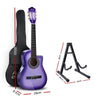 Alpha 34" Inch Guitar Classical Acoustic Cutaway Wooden Ideal Kids Gift Children 1/2 Size Purple with Capo Tuner Deals499