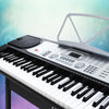 Alpha 61 Keys Electronic Piano Keyboard LED Electric Silver with Music Stand for Beginner Deals499