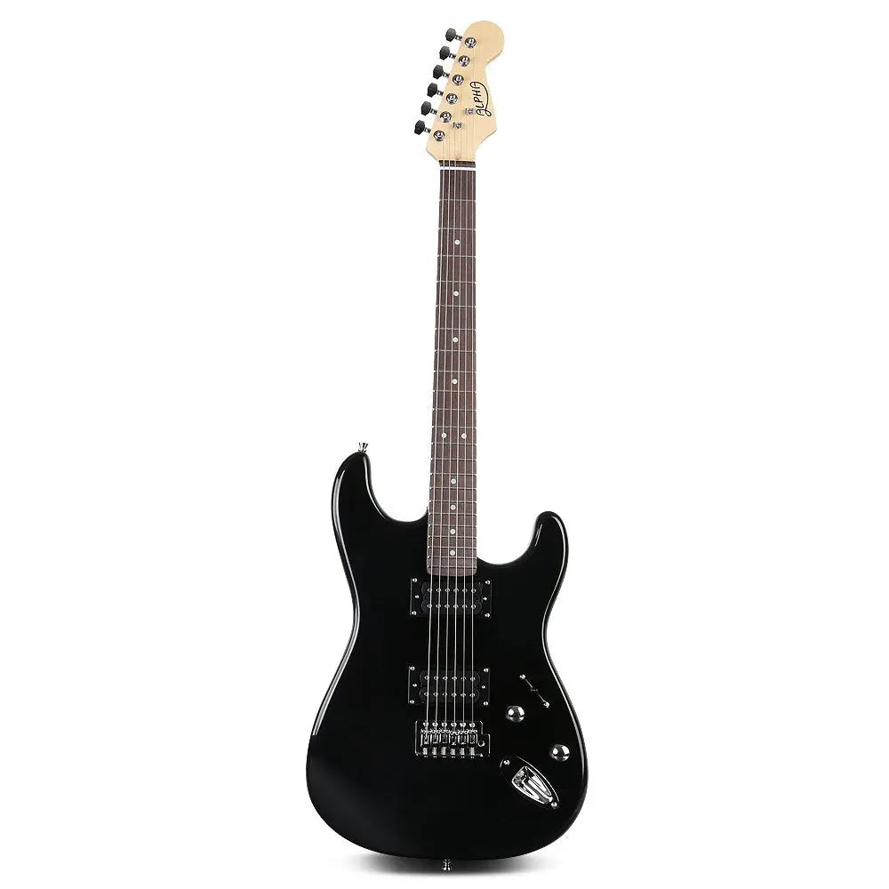Alpha Electric Guitar Music String Instrument Rock Black Carry Bag Steel String Deals499