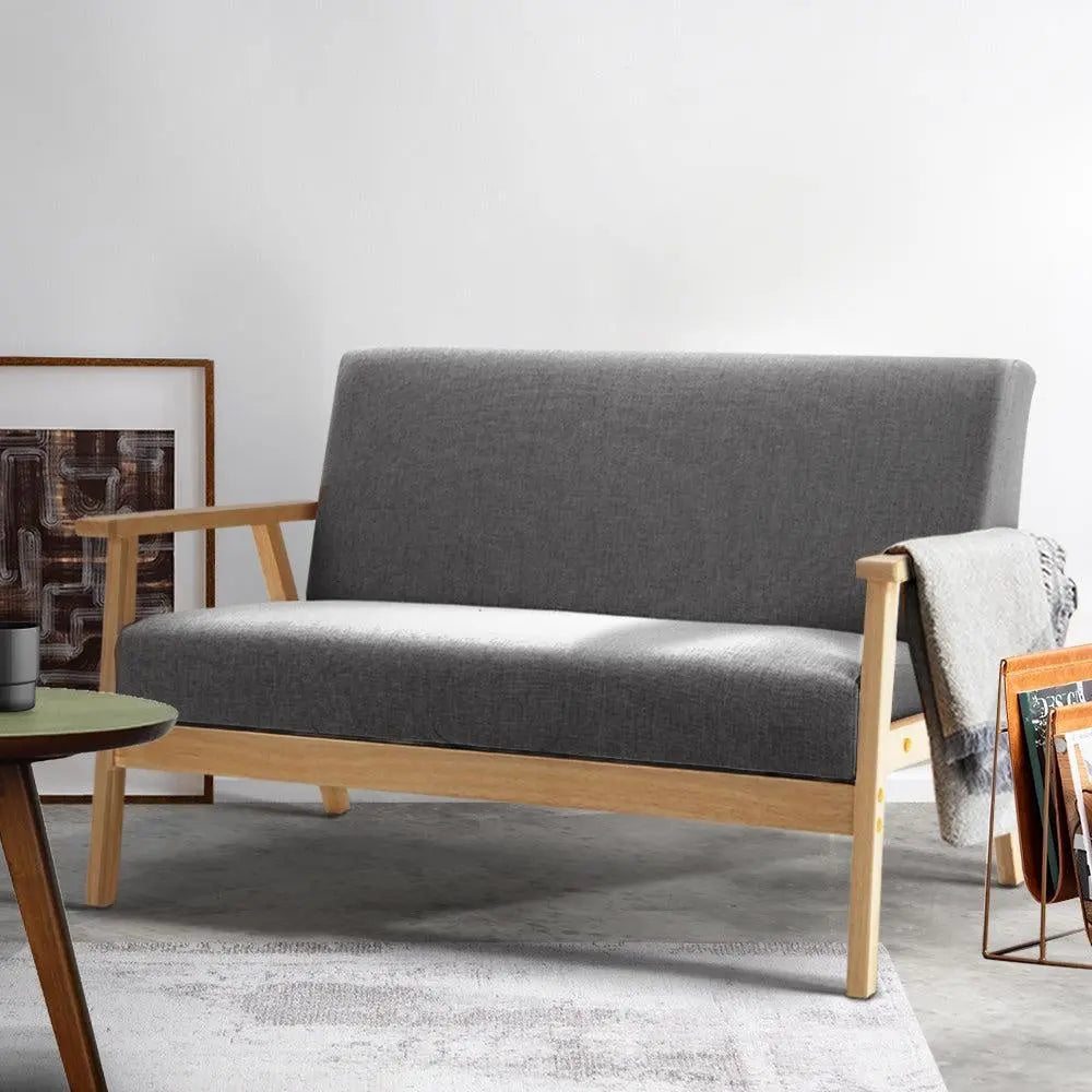 Artiss 2 Seater Fabric Sofa Chair - Grey Deals499