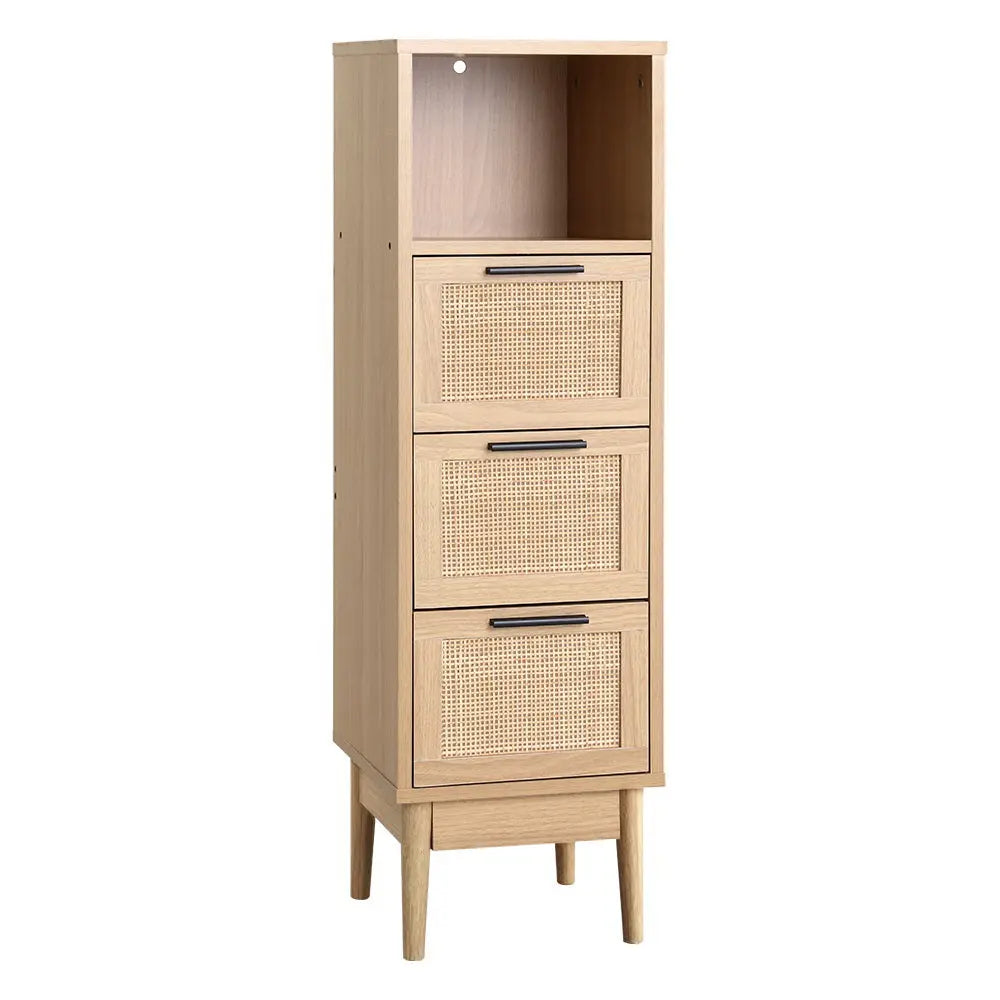 Artiss 3 Chest of Drawers Rattan Furniture Cabinet Storage Side End Table Shelf Deals499