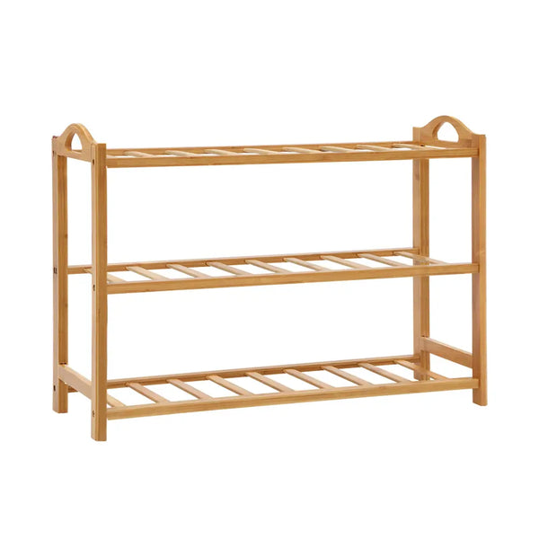 Artiss 3 Tiers Bamboo Shoe Rack Storage Organiser Wooden Shelf Stand Shelves Deals499