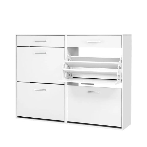 Artiss 36 Pairs Shoe Cabinet Rack Organisers Storage Shelf Drawer Cupboard White from Deals499 at Deals499