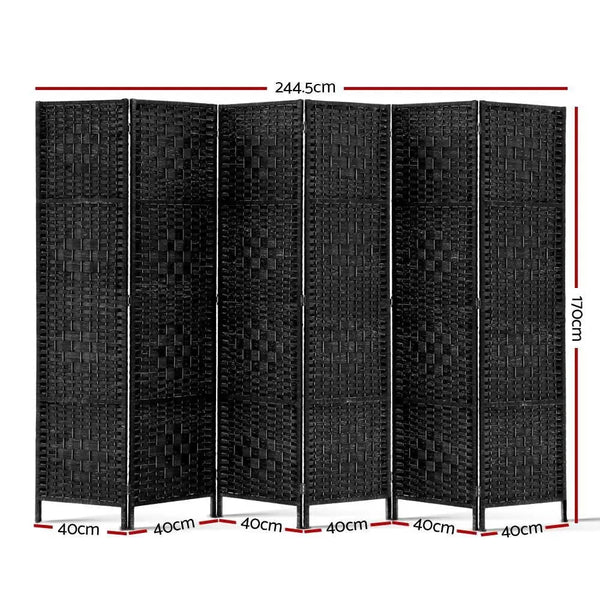 Artiss 6 Panel Room Divider - Black Deals499
