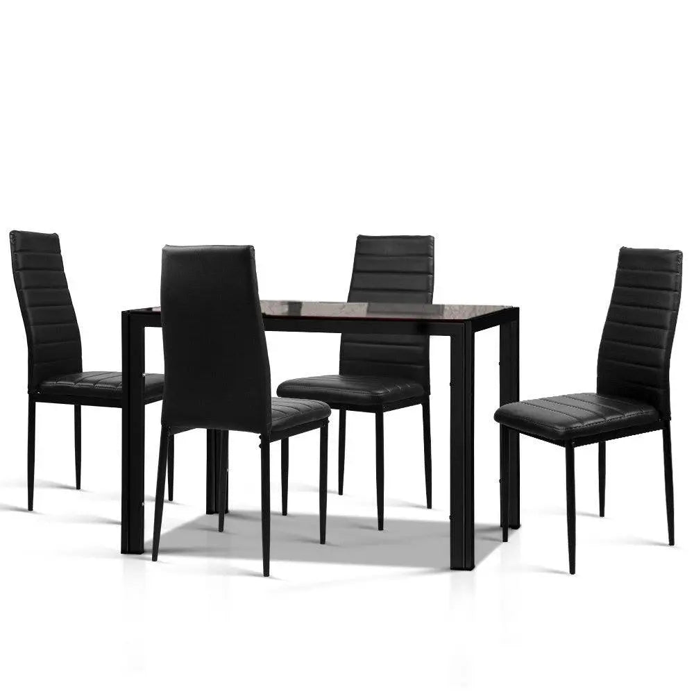 Artiss Astra 5-Piece Dining Table and Chairs Sets - Black Deals499