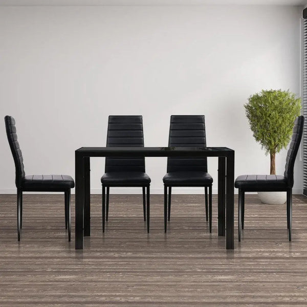Artiss Astra 5-Piece Dining Table and Chairs Sets - Black Deals499