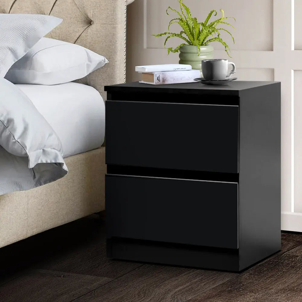 Artiss Bedside Tables Drawers Side Table Bedroom Furniture Nightstand Black Lamp Deals499