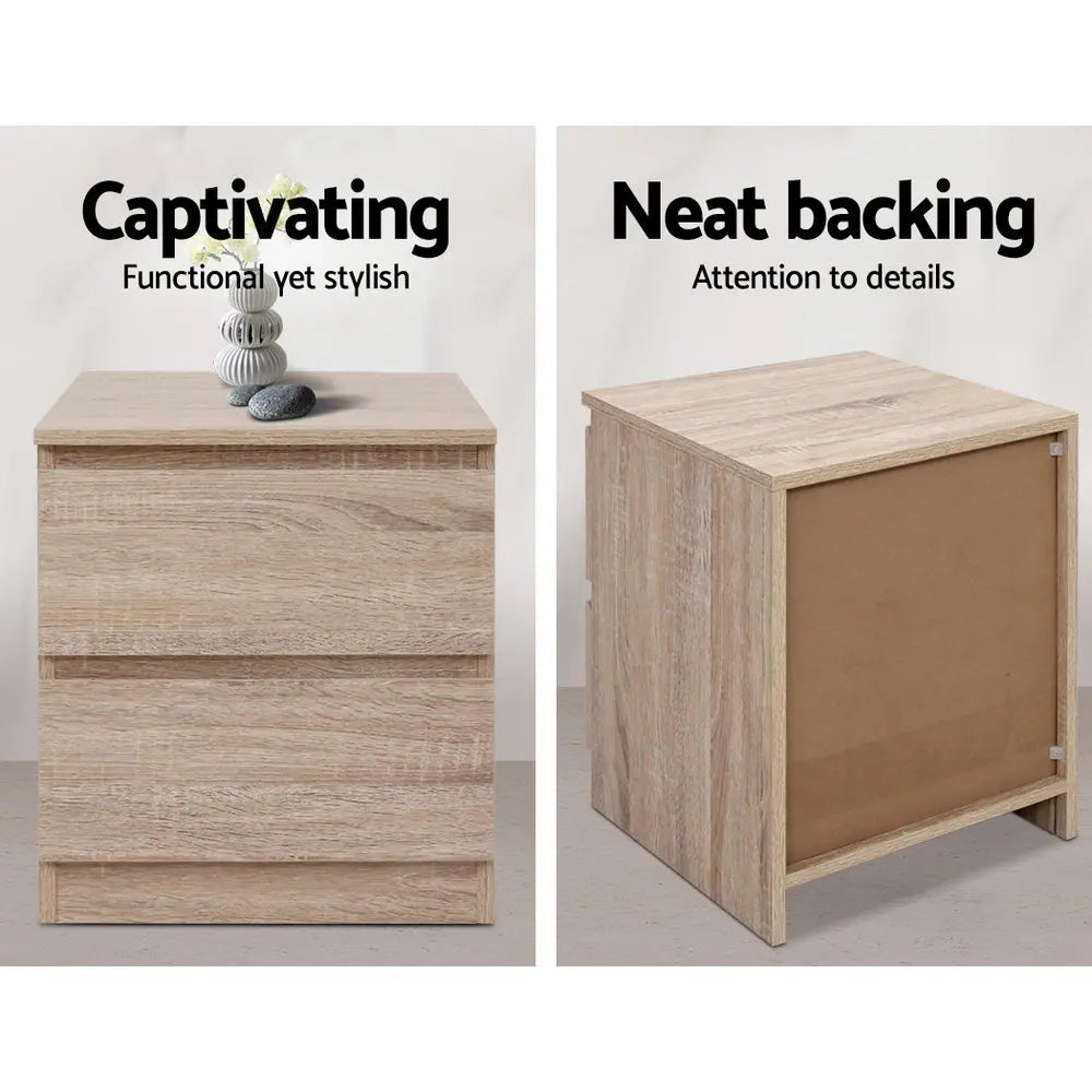 Artiss Bedside Tables Drawers Side Table Bedroom Furniture Nightstand Wood Lamp Deals499