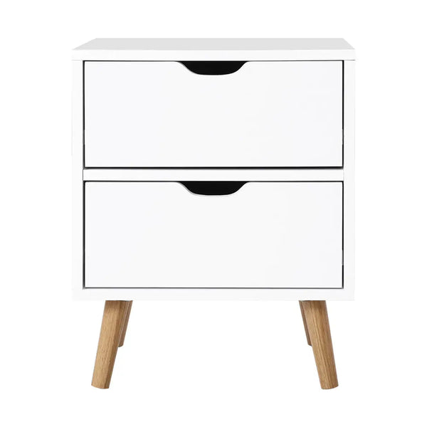 Artiss Bedside Tables Drawers Side Table Nightstand White Storage Cabinet Wood Deals499
