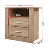 Artiss Bedside Tables Drawers Storage Cabinet Shelf Side End Table Oak Deals499