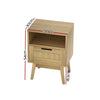 Artiss Bedside Tables Rattan Drawers Side Table Nightstand Storage Cabinet Wood Deals499