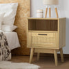 Artiss Bedside Tables Rattan Drawers Side Table Nightstand Storage Cabinet Wood Deals499