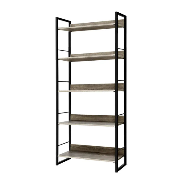 Artiss Bookshelf Wooden Display Shelves Bookcase Shelf Storage Metal Wall Black Deals499