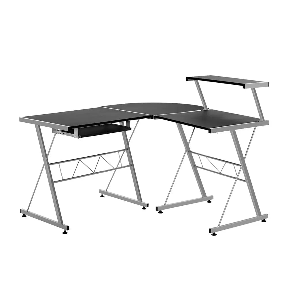 Artiss Corner Metal Pull Out Table Desk - Black Deals499