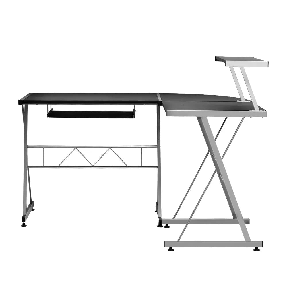 Artiss Corner Metal Pull Out Table Desk - Black Deals499