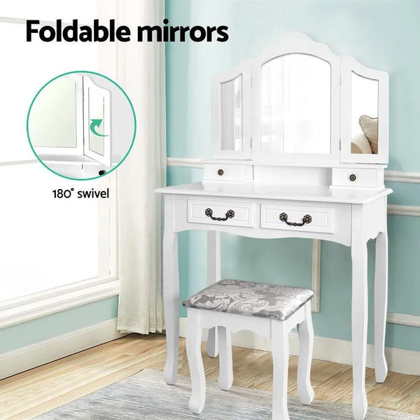 Artiss Dressing Table with Mirror - White Deals499
