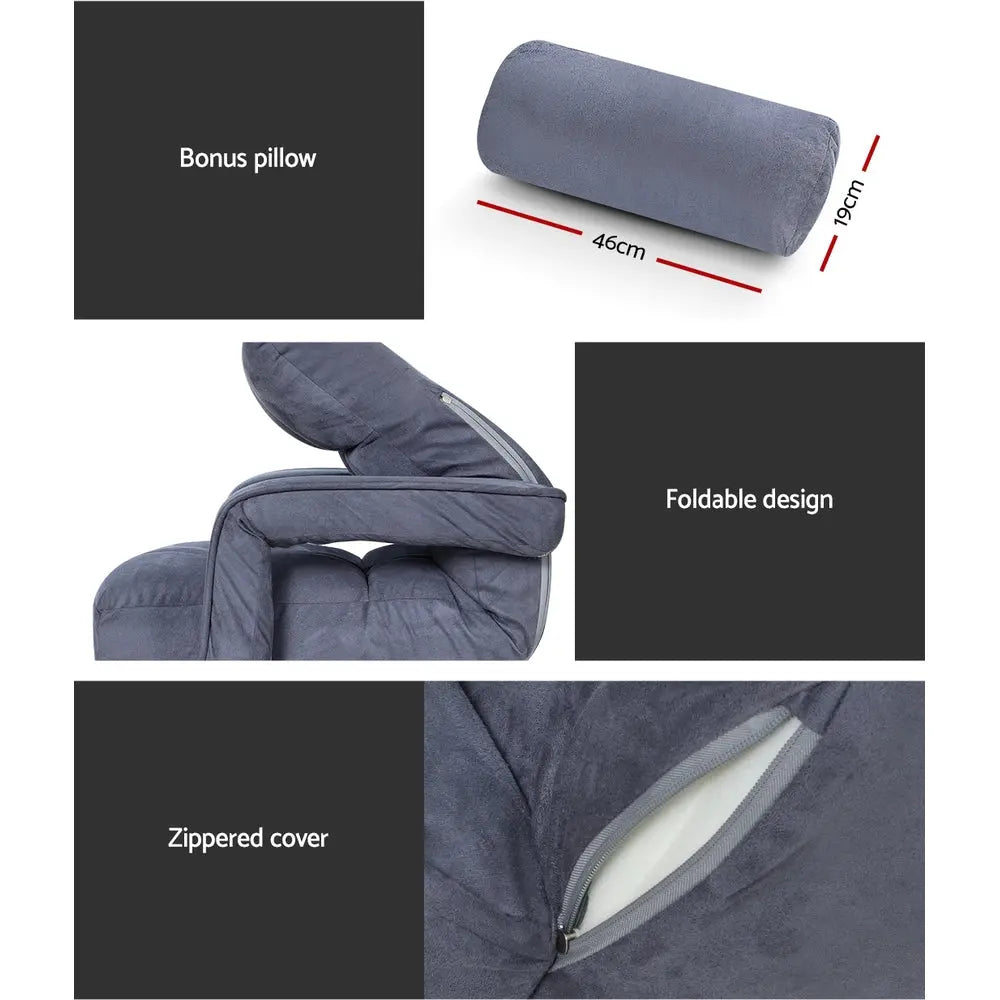 Artiss Floor Sofa Bed Lounge Chair Recliner Chaise Chair Swivel Charcoal Deals499