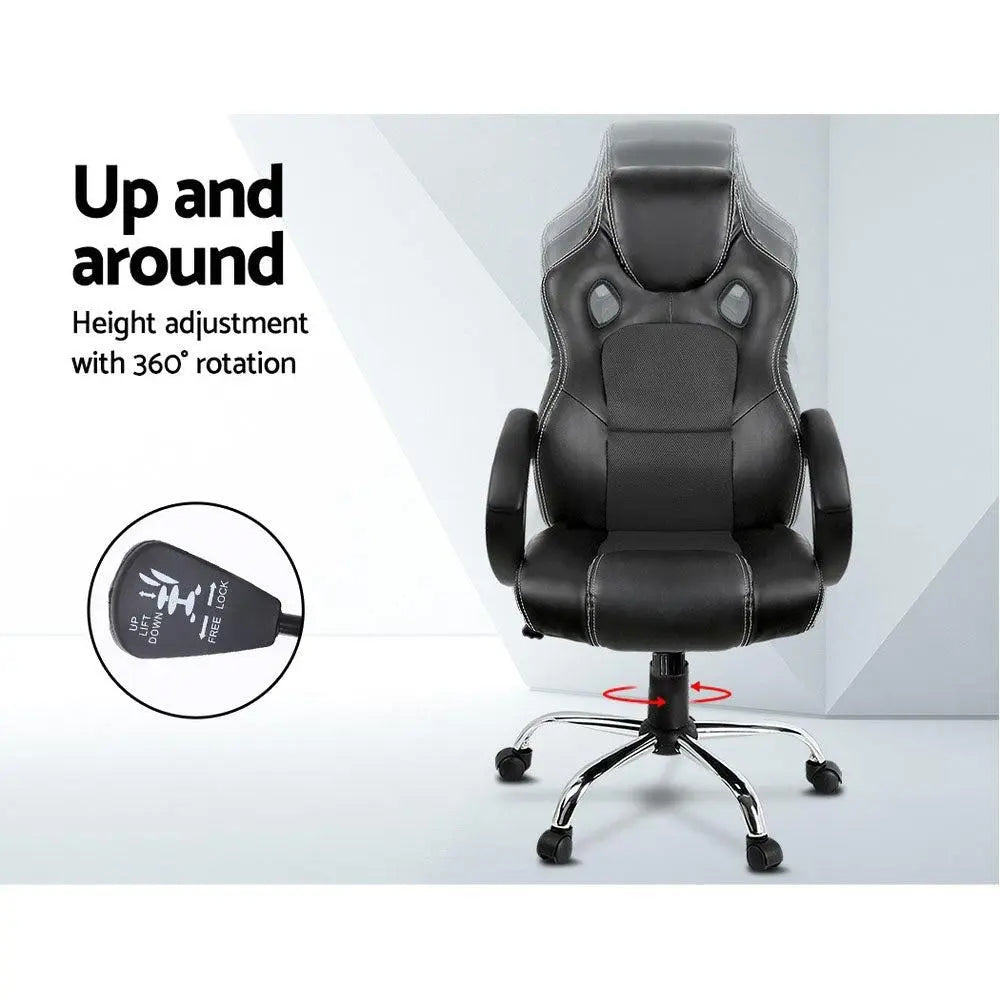 Artiss Gaming Chair Leather Office Computer Chairs Black Deals499