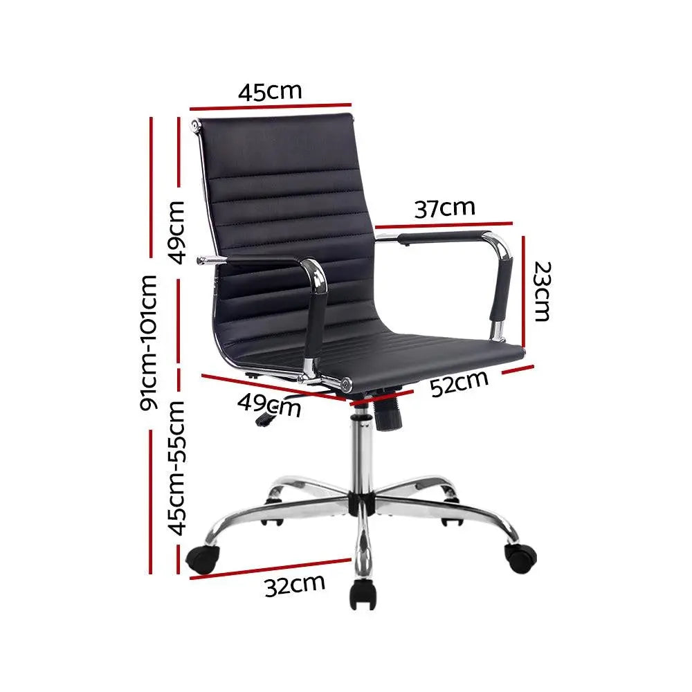 Artiss Gaming Office Chair Computer Desk Chairs Home Work Study Black Mid Back Deals499