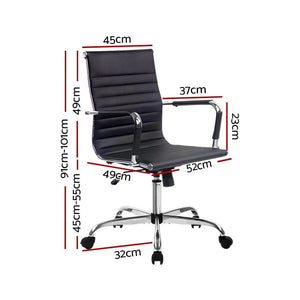 Artiss Gaming Office Chair Computer Desk Chairs Home Work Study Black Mid Back Deals499