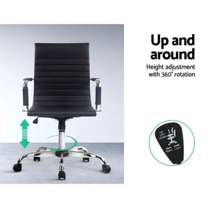 Artiss Gaming Office Chair Computer Desk Chairs Home Work Study Black Mid Back Deals499