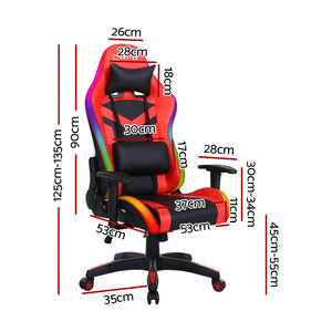 Artiss Gaming Office Chair RGB LED Lights Computer Desk Chair Home Work Chairs Deals499