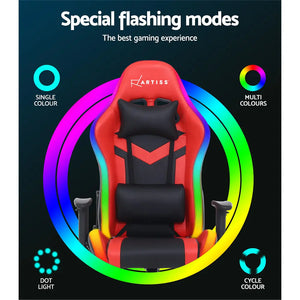 Artiss Gaming Office Chair RGB LED Lights Computer Desk Chair Home Work Chairs Deals499