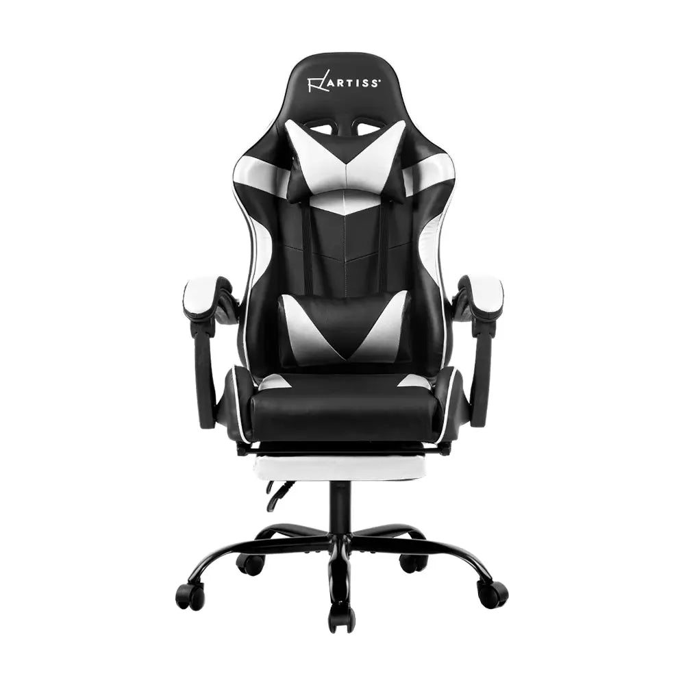 Artiss Gaming Office Chairs Computer Seating Racing Recliner Footrest Black White Deals499