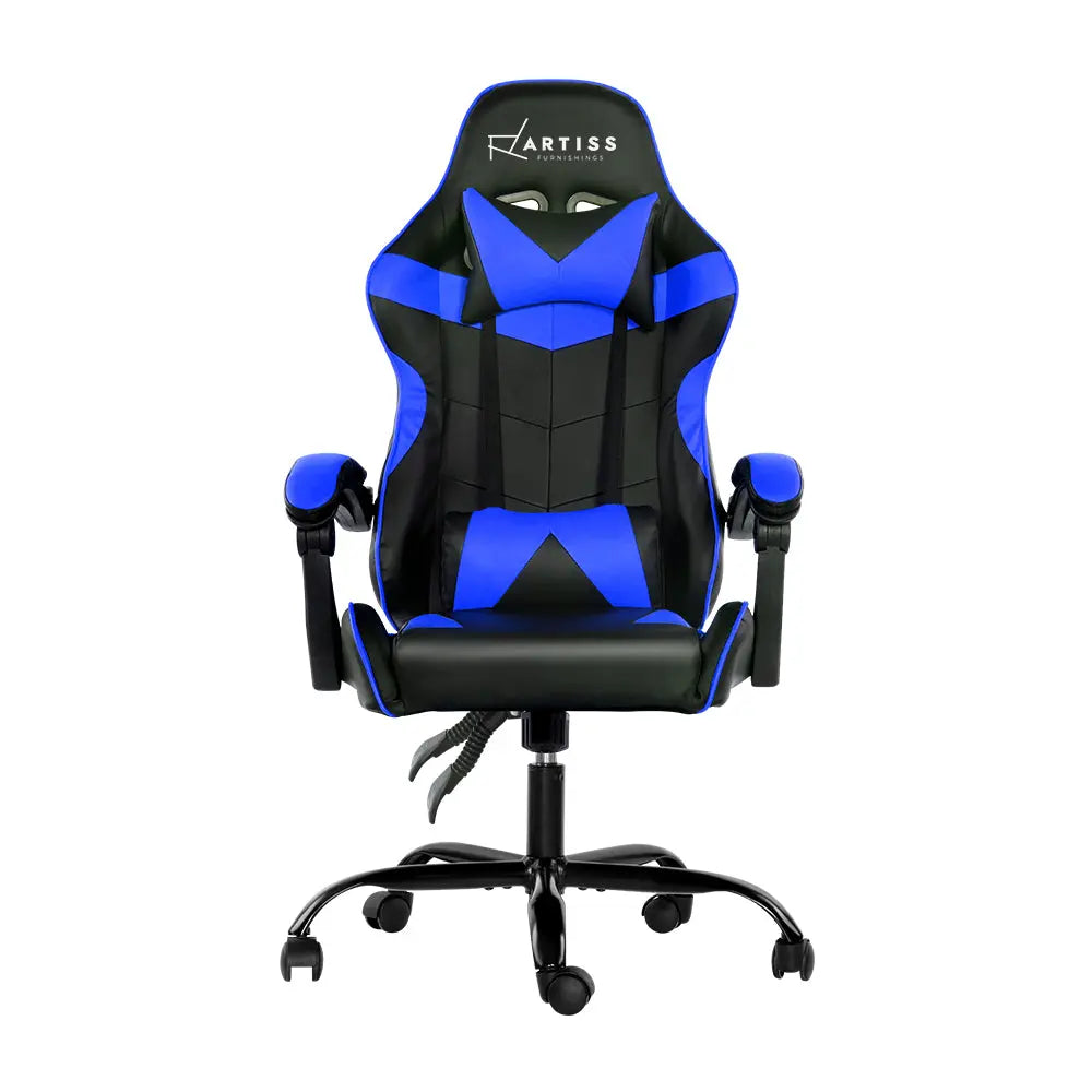 Artiss Gaming Office Chairs Computer Seating Racing Recliner Racer Black Blue Deals499