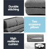 Artiss Lounge Sofa Bed 2-seater Floor Folding Fabric Grey Deals499