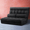 Artiss Lounge Sofa Bed 2-seater Floor Folding Suede Charcoal Deals499