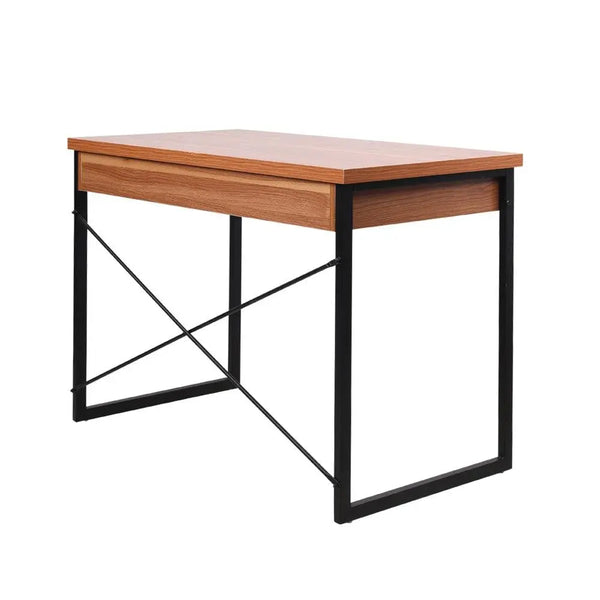 Artiss Metal Desk with Drawer - Walnut Deals499